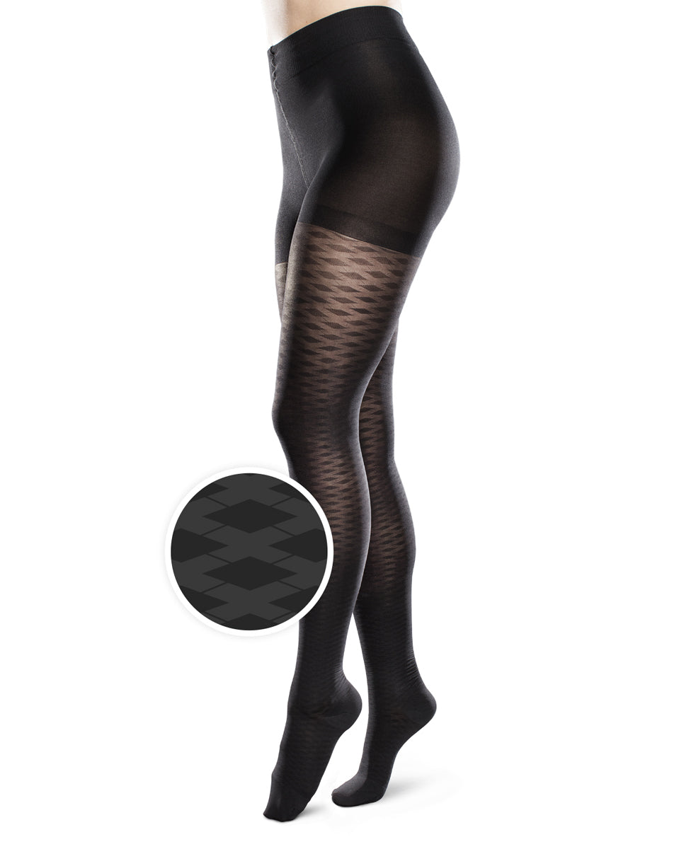 Therafirm Sheer Ease PATTERNED Women's Closed Toe Pantyhose 20-30mmHg - Clearance
