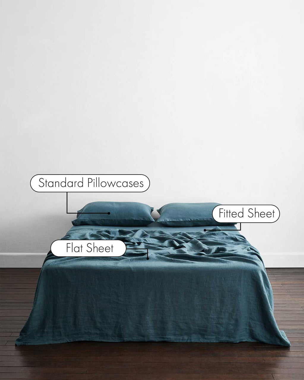Petrol 100% French Flax Linen Sheet Set