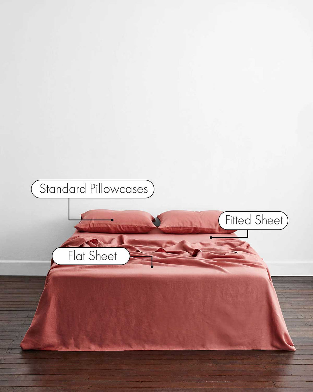 Pink Clay 100% French Flax Linen Sheet Set